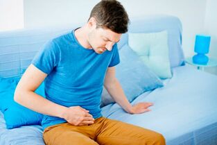 Aching pain in the lower abdomen is the first sign of impending prostatitis